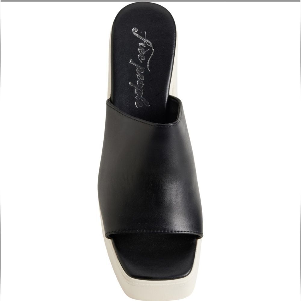 FREE PEOPLE 'Zoe' Platform Slide Sandal in Black Size 10 - Picture 7 of 9